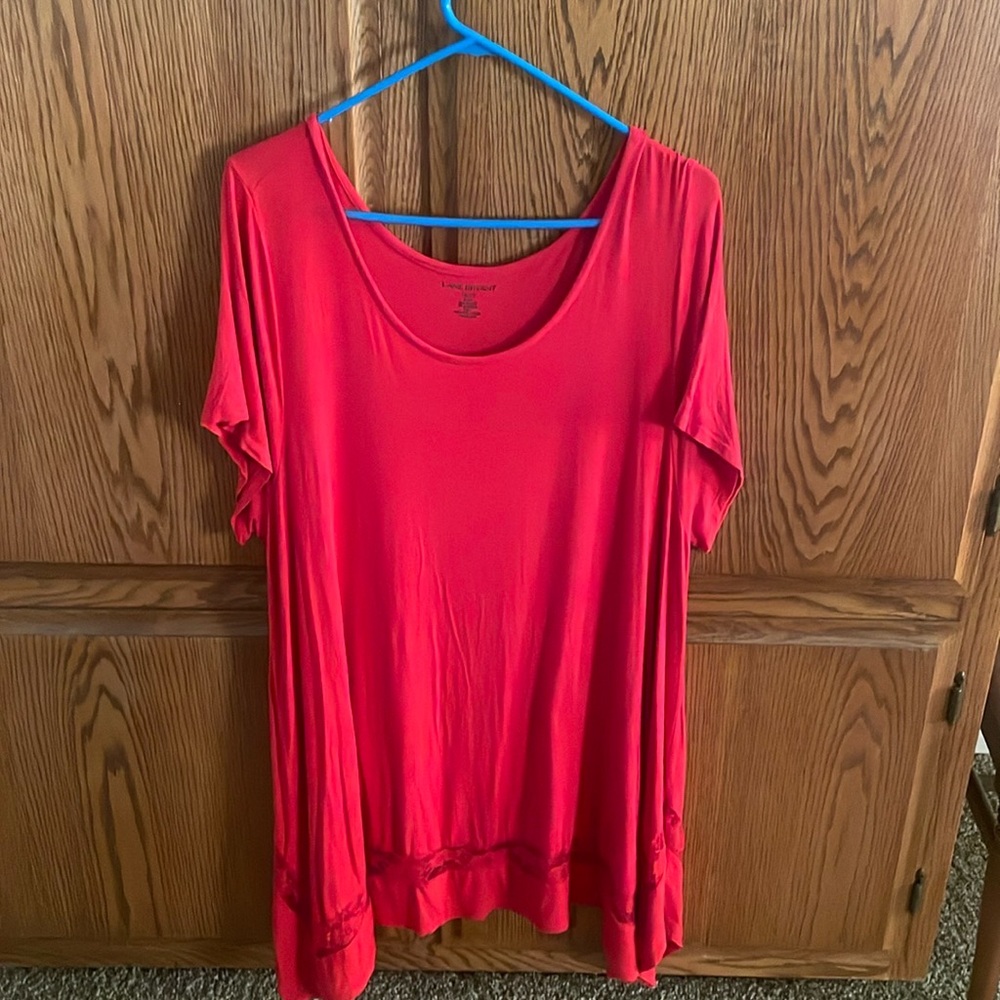 Red top with lace details